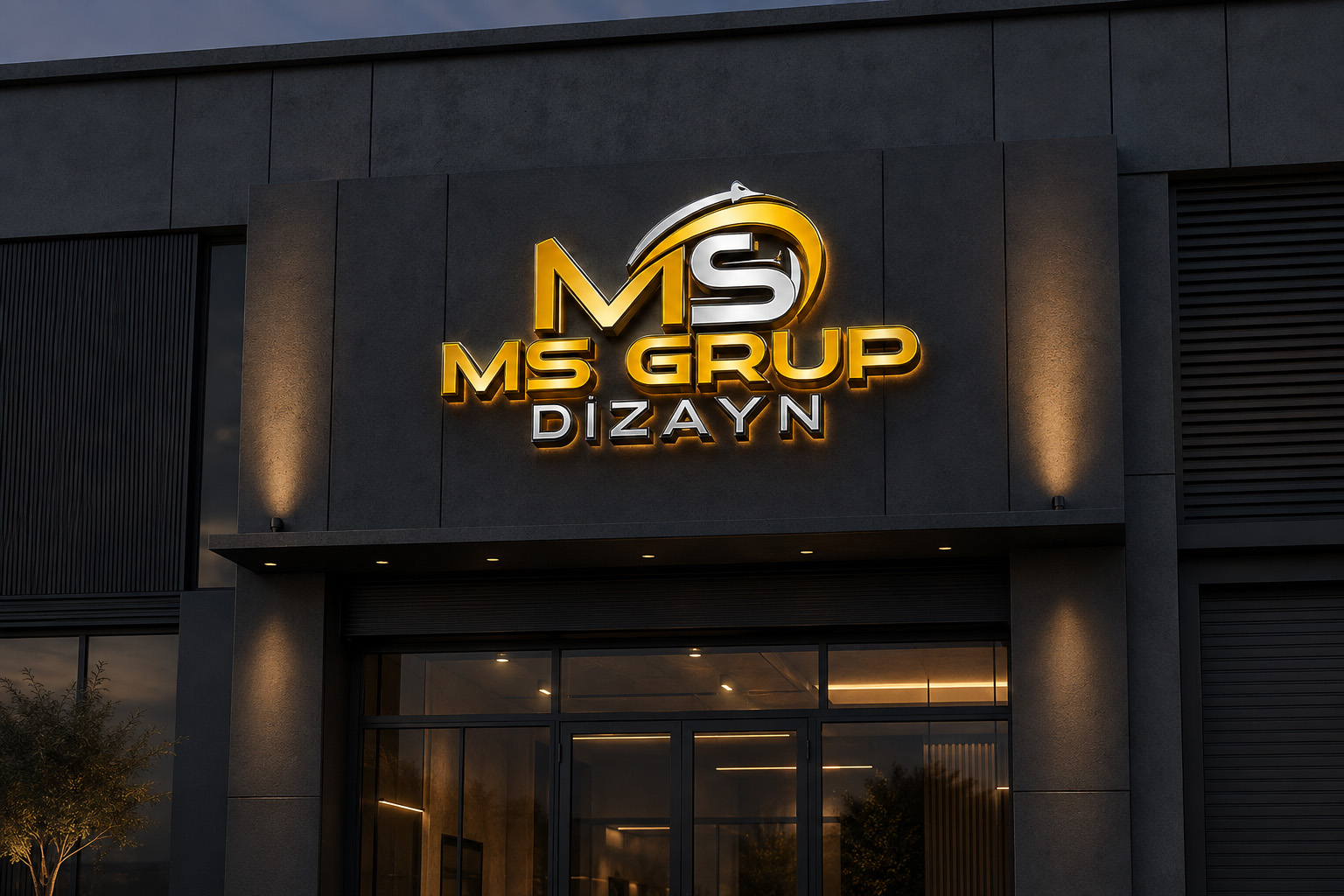 Modern iç mekânda mineral yüzey uygulaması
